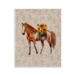 Stupell Cottage Horse with Florals Wall Plaque Art Design By Yen - Bed ...