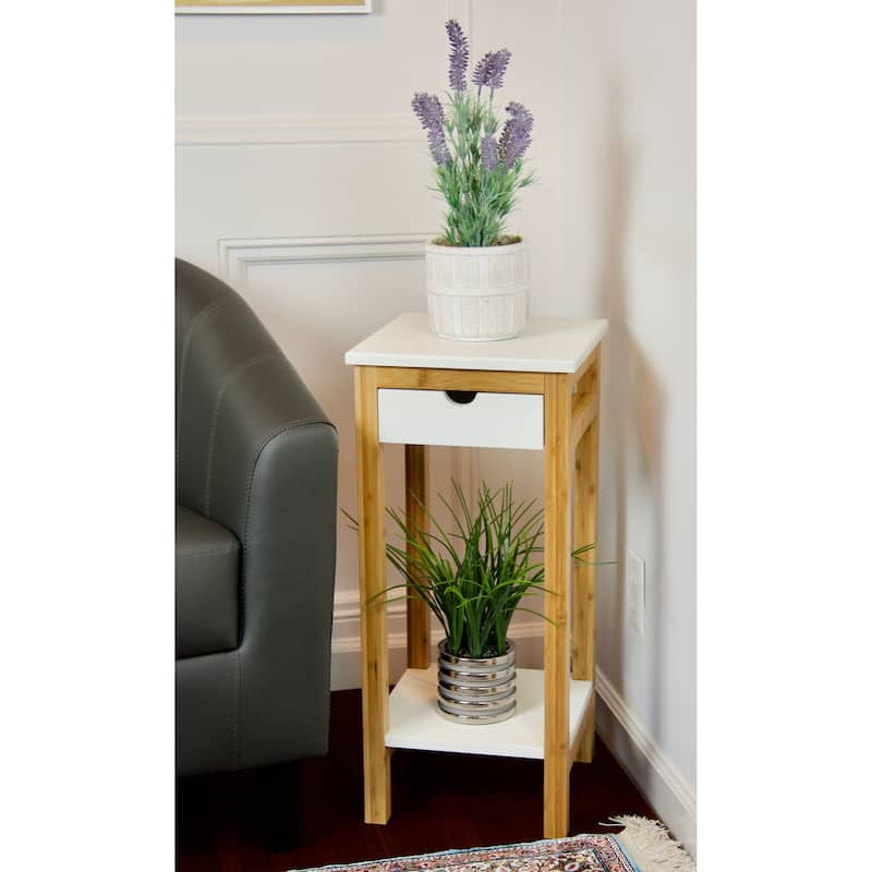 2 Tier Solid Bamboo Frame Plant Stand