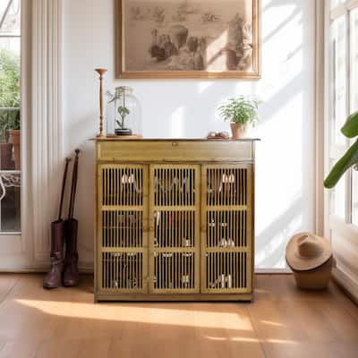 39" Tall Freestanding Bamboo Shoe Rack Storage Cabinet - 4-Tier