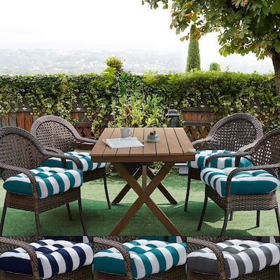 Havana Striped Tufted Patio Seat Cushion Sets