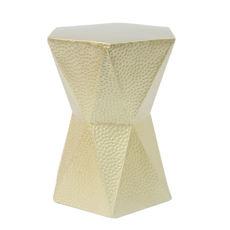 14.5" Modern Hexagon Side Table with Sturdy Iron Frame for Living Room or Bedroom