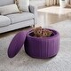 preview thumbnail 23 of 55, 30" W Round Velvet Upholstered Storage Ottoman with Flip Top Tray
