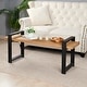 preview thumbnail 3 of 6, Black Metal Twin Layers Bench Legs DIY Furniture Legs Rectangle Legs - 19.3" x 15.6" x 2.4"