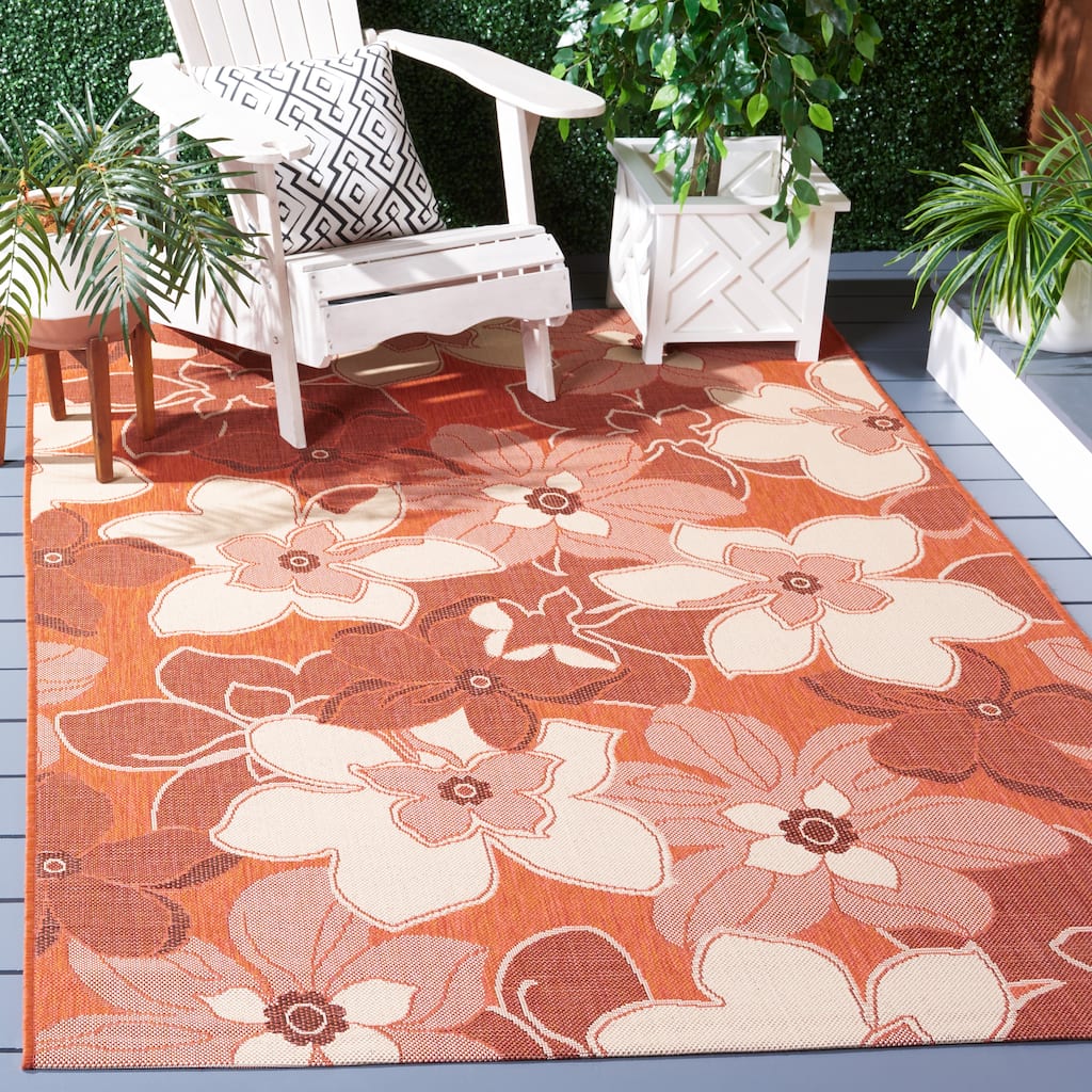 SAFAVIEH Courtyard Habiba Indoor/ Outdoor Waterproof Patio Backyard Rug