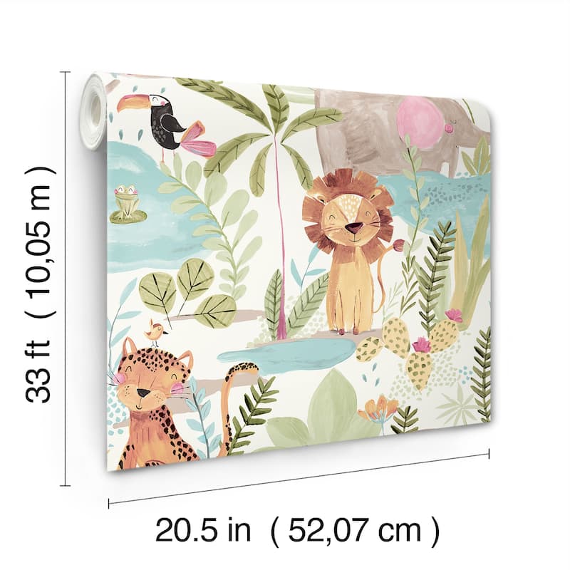 Advantage In The Jungle Multicolor Animal Friends Wallpaper