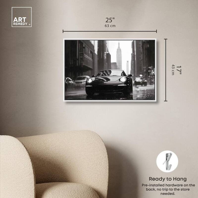 Driving in the Rain NYC Canvas by Art Remedy