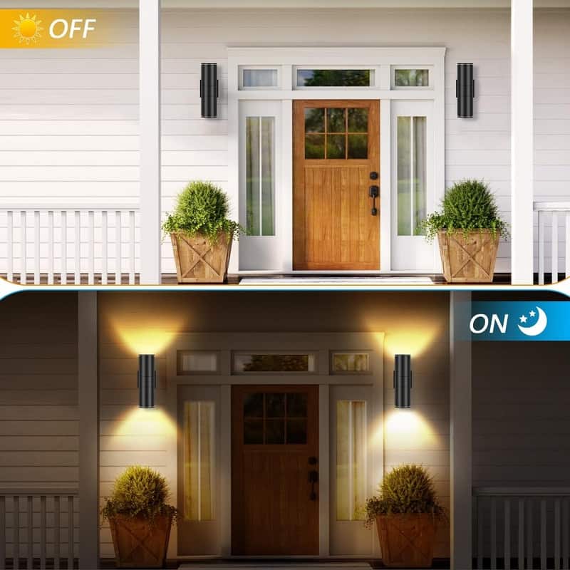 Integrated LED Cylinder Up Down Wall Light Outdoor, Aluminum Waterproof, 4 Pack