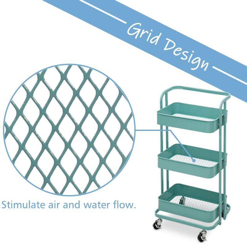 Maypex 3 Tier Foldable Rolling Utility Cart