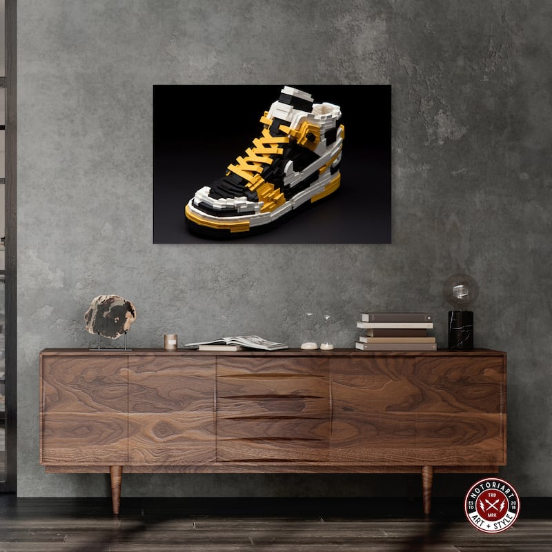 Notoriart Toy Sneaker Black Gallery Wrapped Sneaker 1 Piece Canvas Wall Art