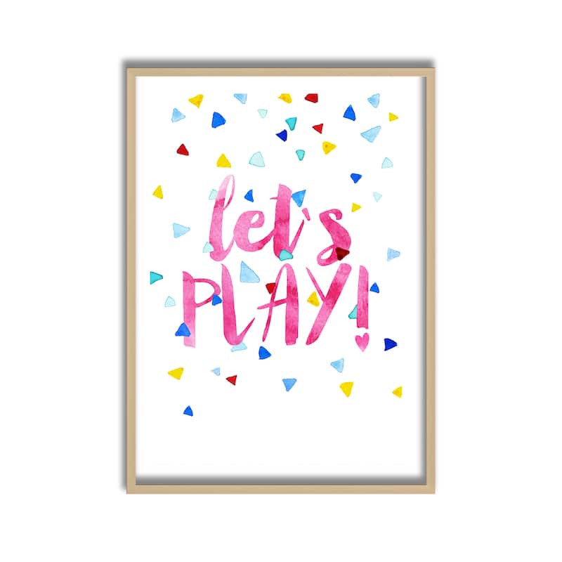 Kids Framed Art Print Let's Play! by Treechild - Multi-Color