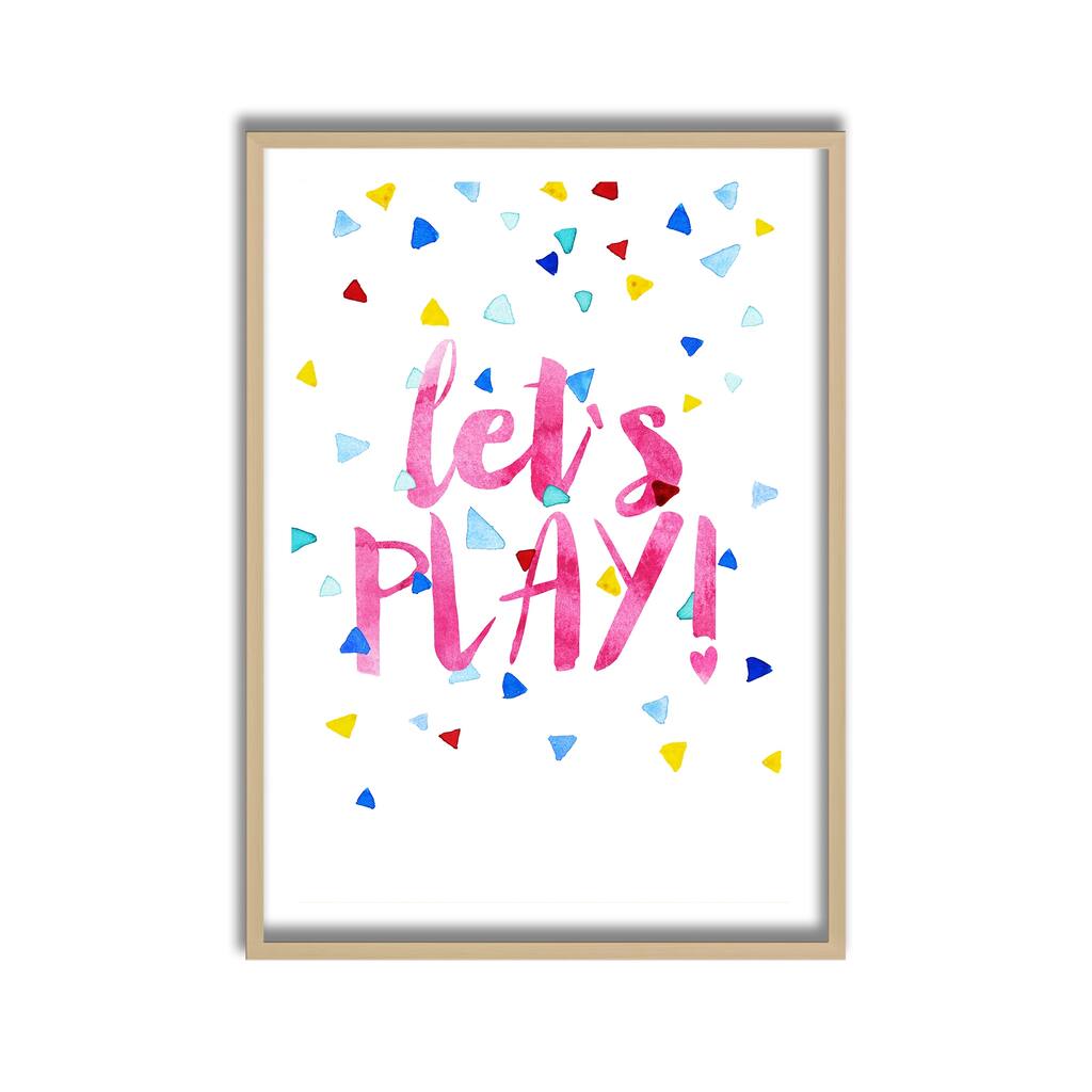 Kids Framed Art Print Let's Play! by Treechild - Multi-Color