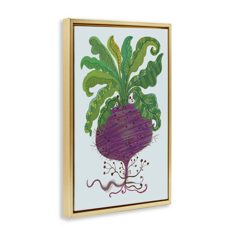Stupell Stylized Beetroot Vegetable Framed Floater Canvas Wall Art Design By Kay Widdowson