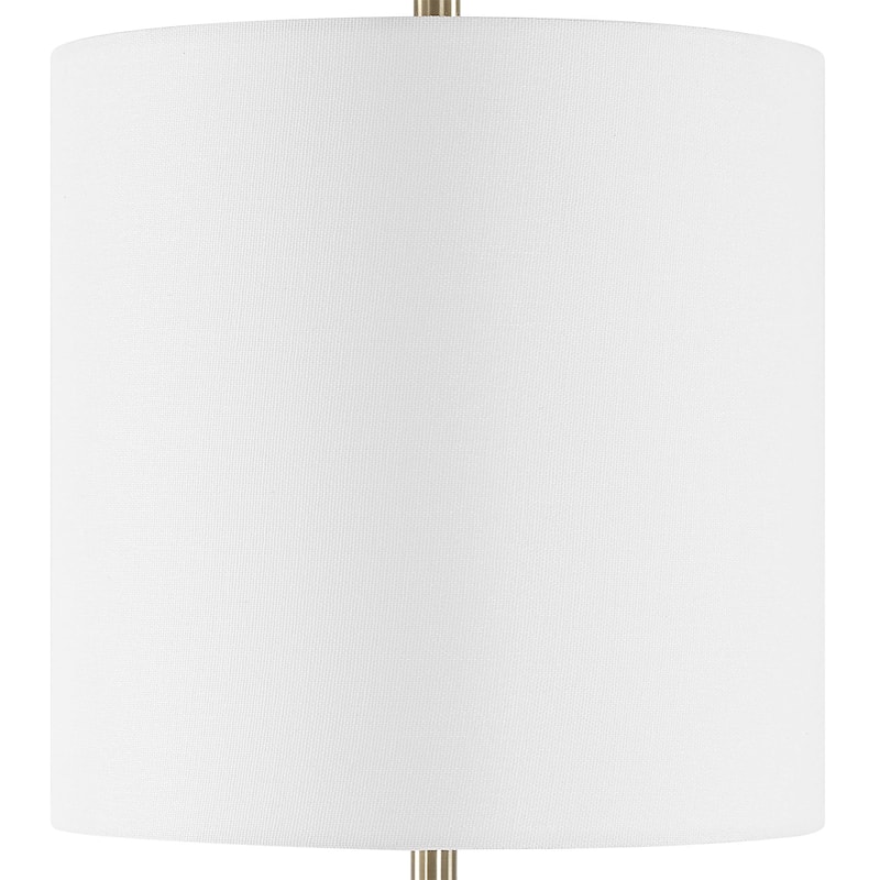 Strick & Bolton Antique Brass Buffet Lamp with Black Marble Base and Linen Shade - 10 x in x 10 x in 33