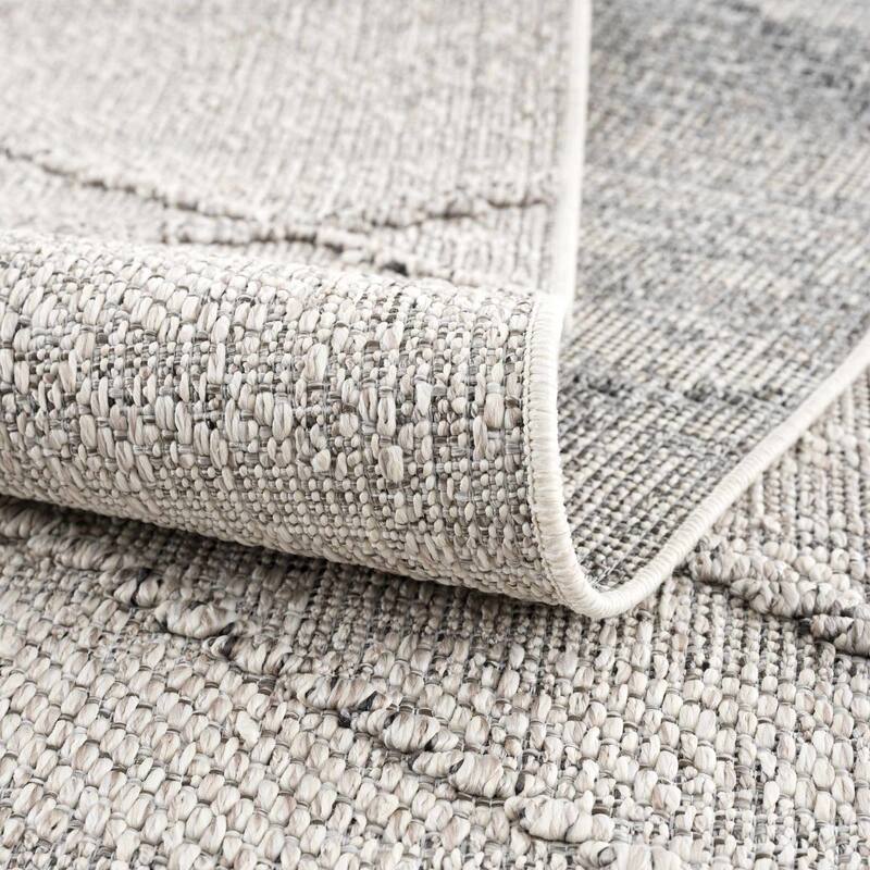 Hauteloom Butch Living Room, Bedroom Patio Outdoor Area Rug - Farmhouse - Taupe,Beige - 2' x 3'
