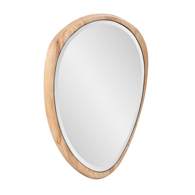 Allan Andrews Asymmetrical Bleached Oak Wood Framed Wall Mirror