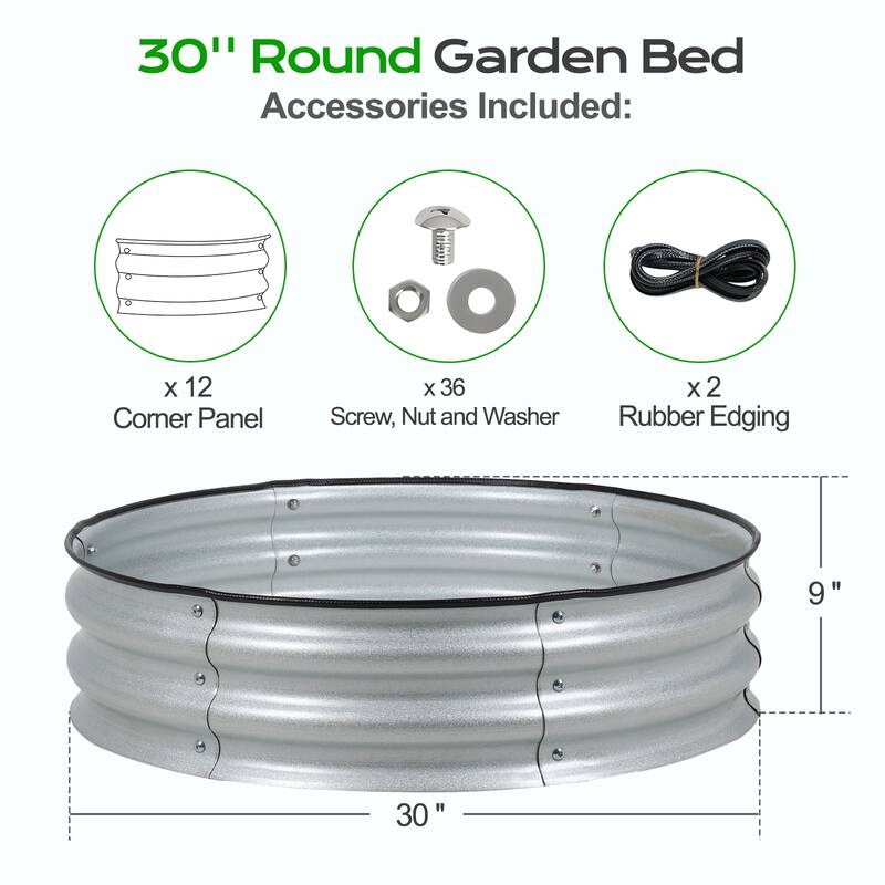 Aoodor Metal Galvanized Raised Garden Bed (Set of 2)