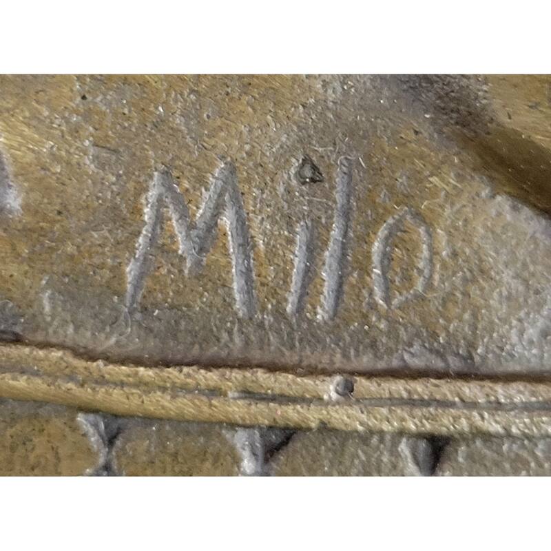 Signed Original Emperor Egyptian Princess Wall Mount Bas Relief Bronze Sculpture