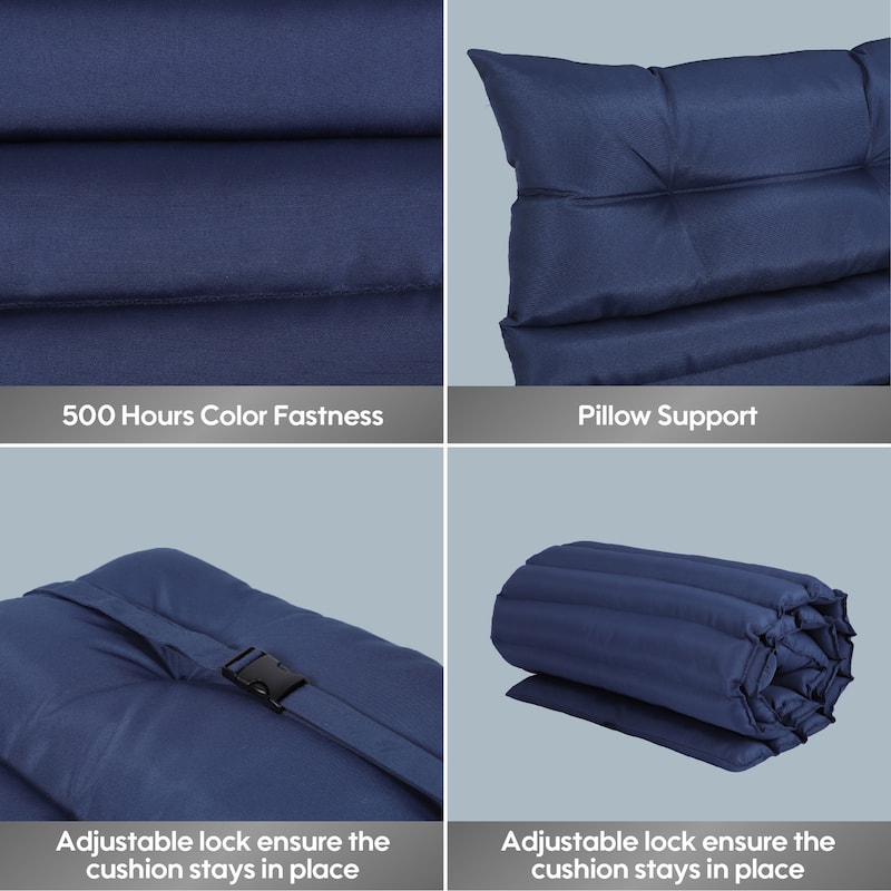 GDFStudio Arth Outdoor Chaise Lounge Cushion (Set of 2),ONLY CUSHIONS