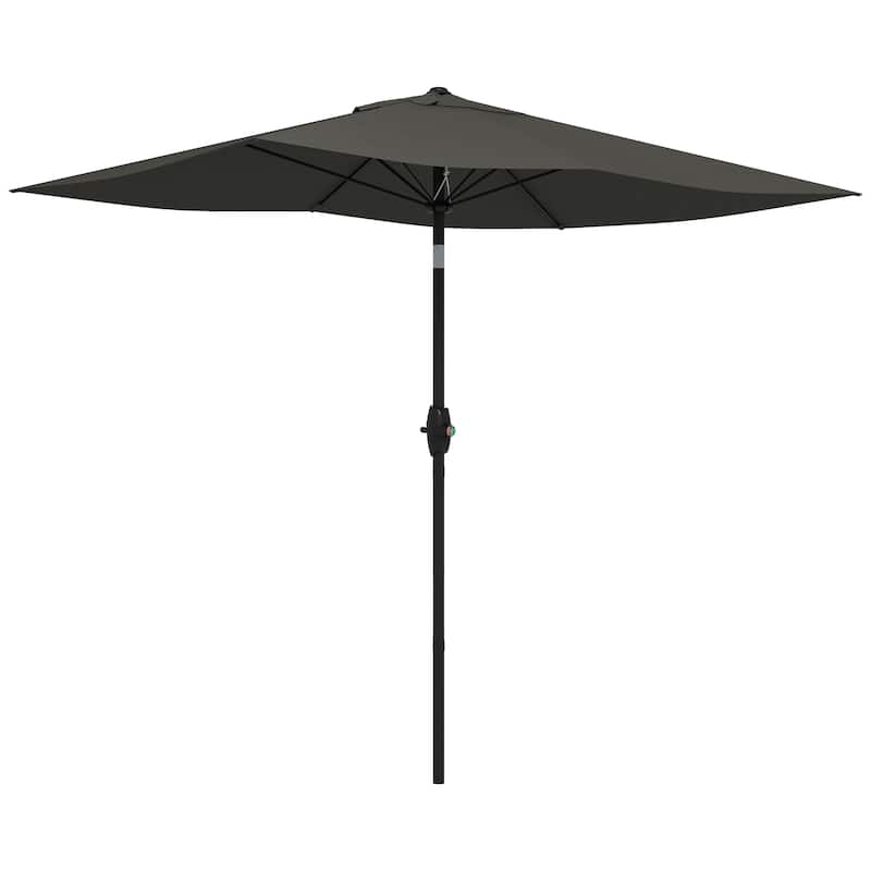 Rectangular Market Parasol Patio Outdoor Table Umbrella with Crank and Button Tilt, for Garden Patio Backyard, Pool