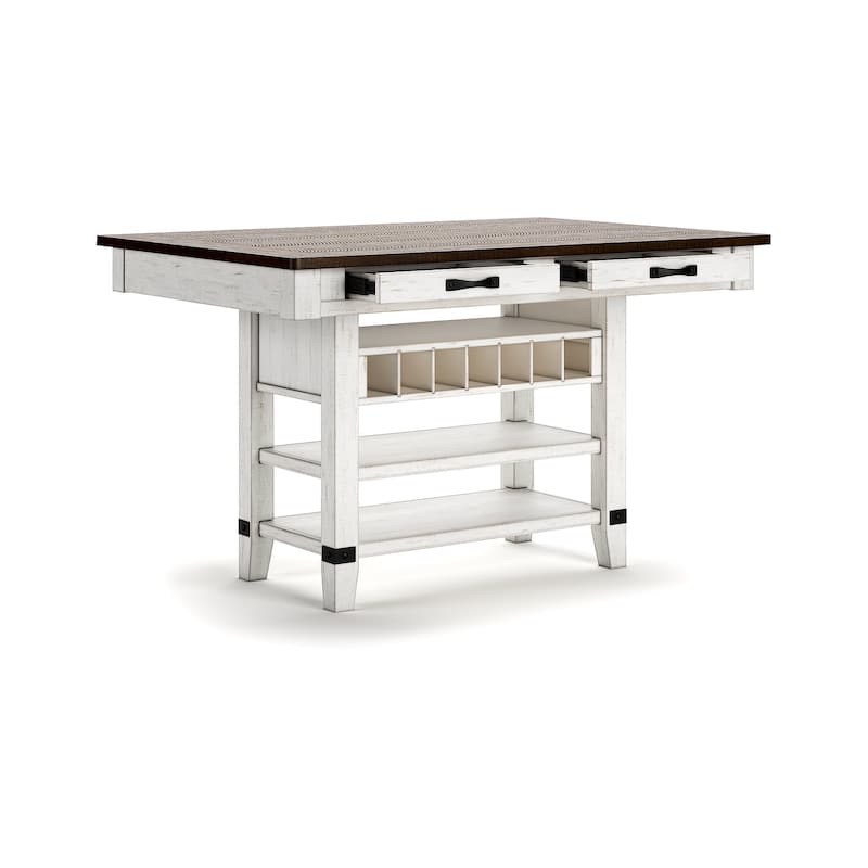 Signature Design by Ashley Valebeck White/Brown Counter Height Dining Table - 60" W x 40" D x 36.13" H