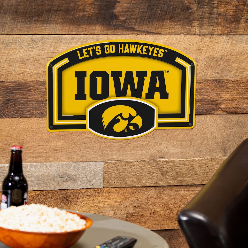 University of Iowa Embossed Steel Wall Sign, 11" x 17"