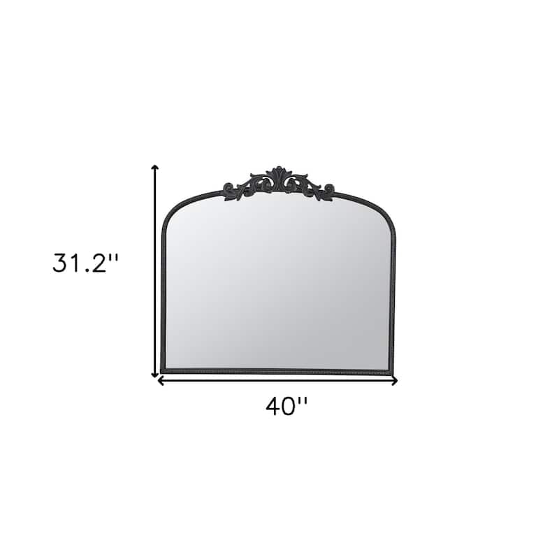 HomeRoots 31" Black Arch Iron Framed Accent Mirror - 40' X '31.2' X '1.5