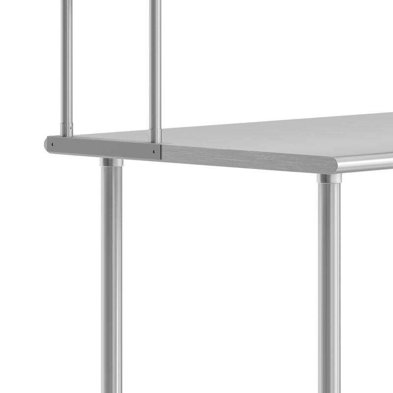 Commercial Stainless Steel Worktable with 2 Overshelves and 1 Undershef