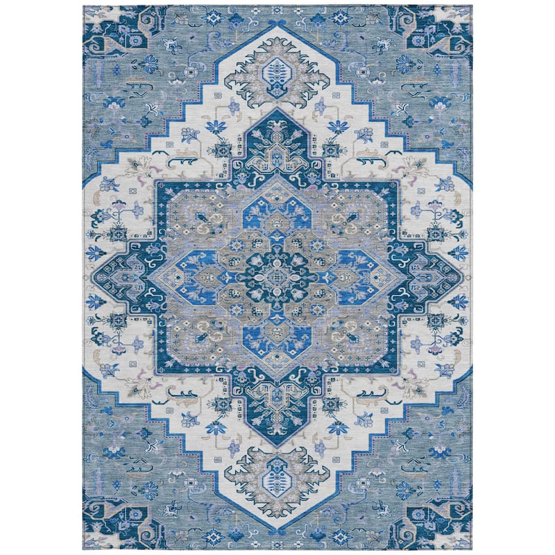 HomeRoots Oriental Traditional Rectangle Outdoor Rug