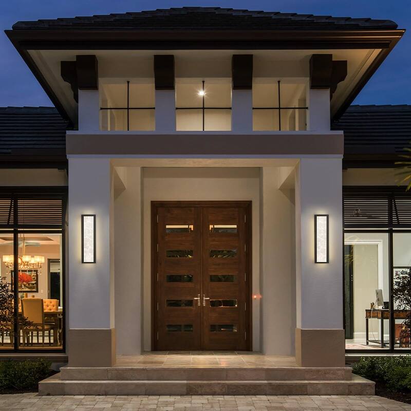 Outdoor Hardwired Marble LED Lantern Wall Sconce