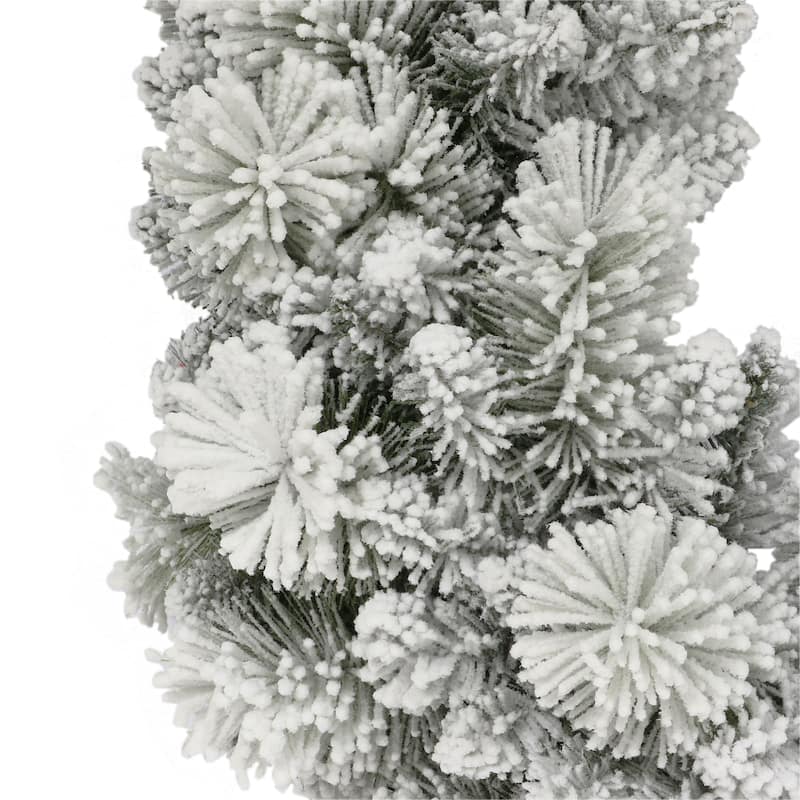 Puleo International 32" Flocked Spruce Wreath - Green