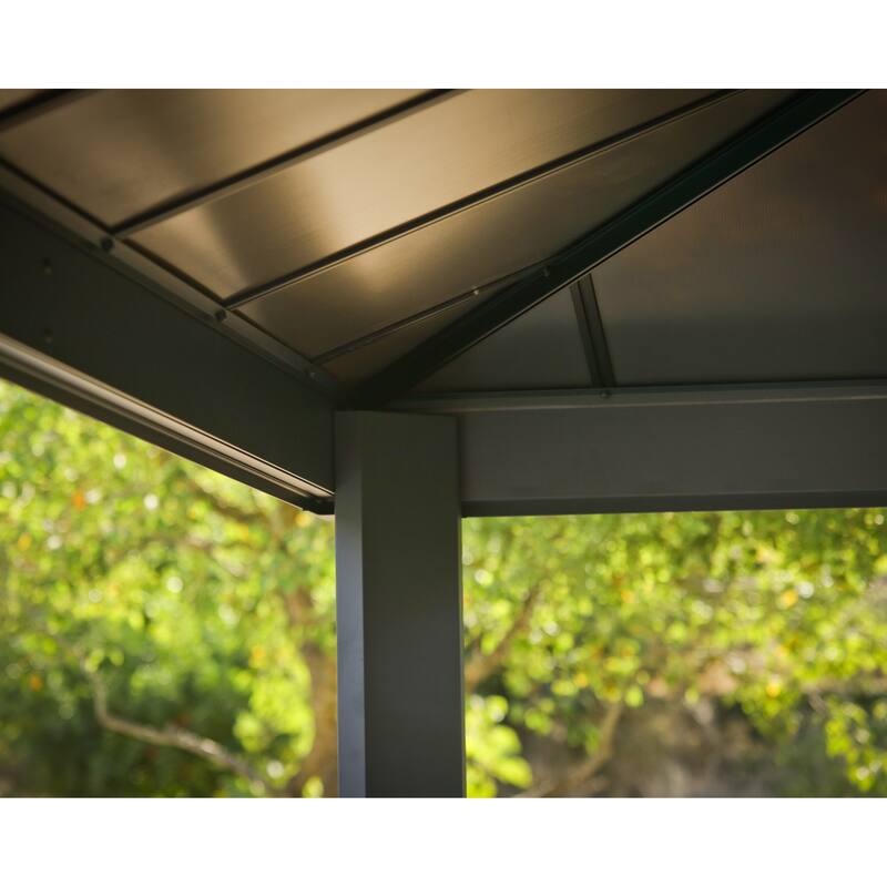 Dallas Gray/Gray Opaque Outdoor Gazebo with Insulating and Sleek Roof Design