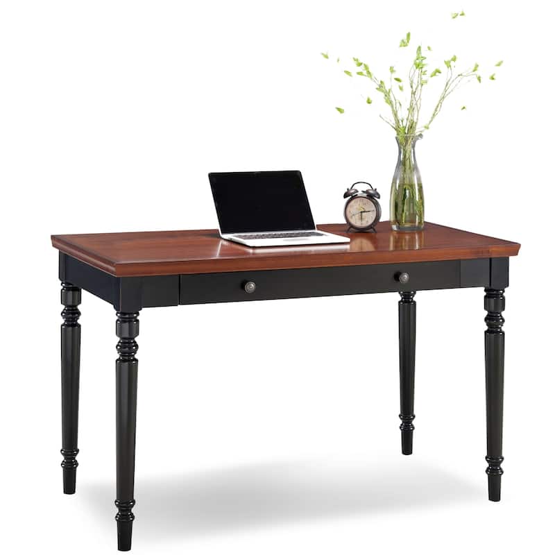 Leick Home Farmhouse Oak Turned Leg Drop Front Keyboard Laptop Desk