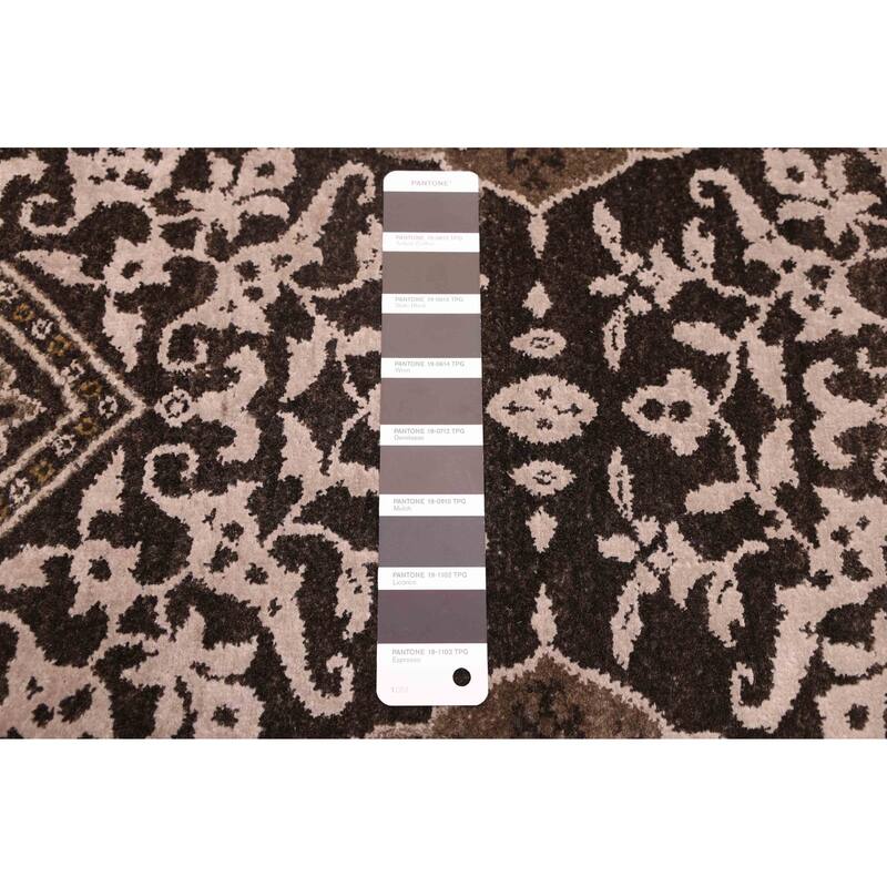 ECARPETGALLERY Hand-knotted Mirzapur Charcoal Silk, Wool Rug - 9'7 x 13'8