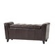 preview thumbnail 8 of 17, Alden Tufted Faux Leather Armed Storage Ottoman Bench by Christopher Knight Home