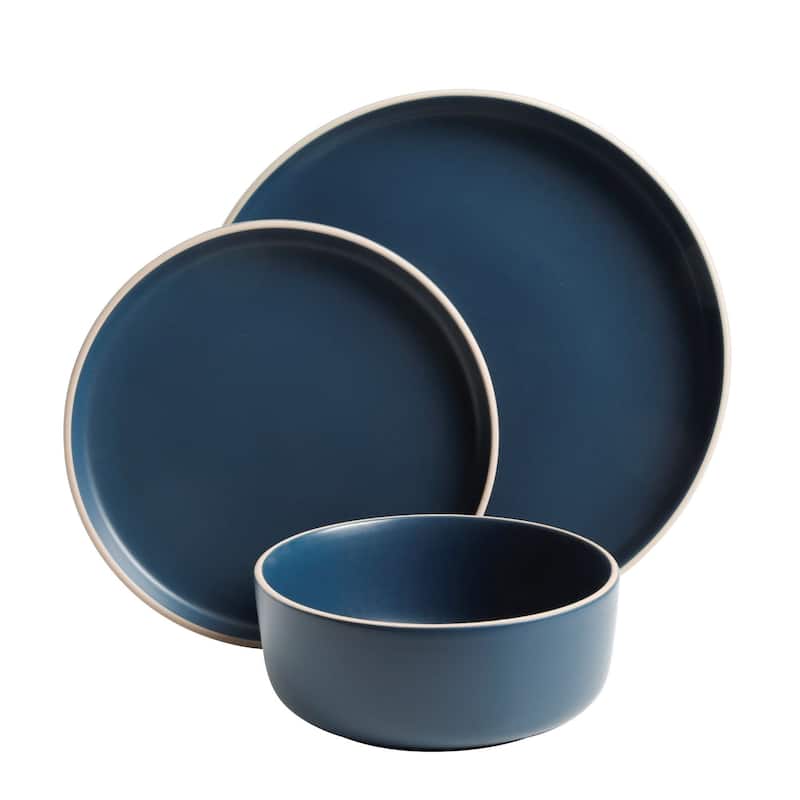 Gibson Home Zuma 18 Piece Dinnerware Set - Blue