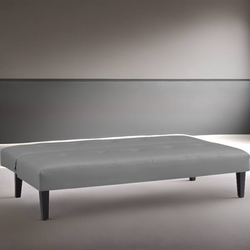Modern Futon Sofa Bed, Convertible Couch with Wooden Legs, Recliner