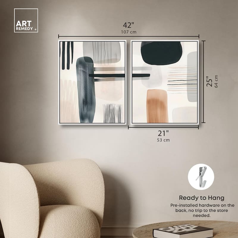 Softened Dimensions Canvas Set of 2 by Art Remedy