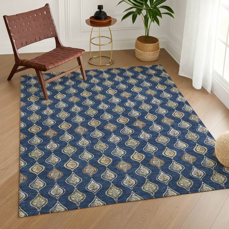Machine Washable Indoor/ Outdoor Casual Greenwood Chantille Rug