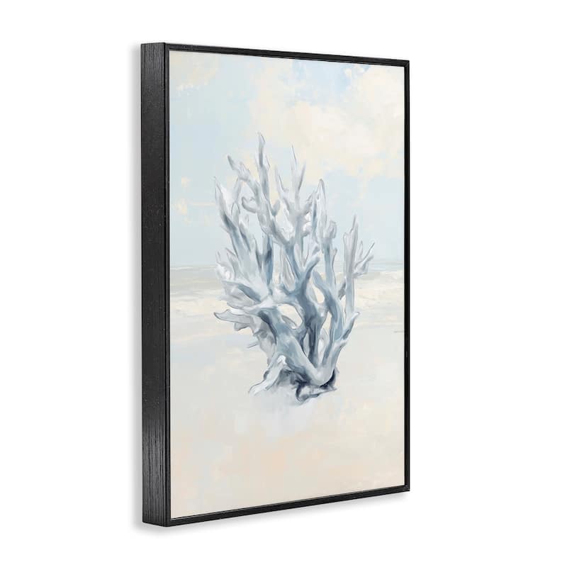 Stupell Soft Minimal Coral Branch Framed Giclee Art Design By Ramona Murdock