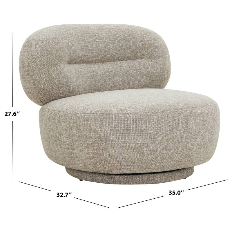 SAFAVIEH Couture Oliviangela Swivel Upholstered Lounge Chair - 35"W x 33"D x 28"H