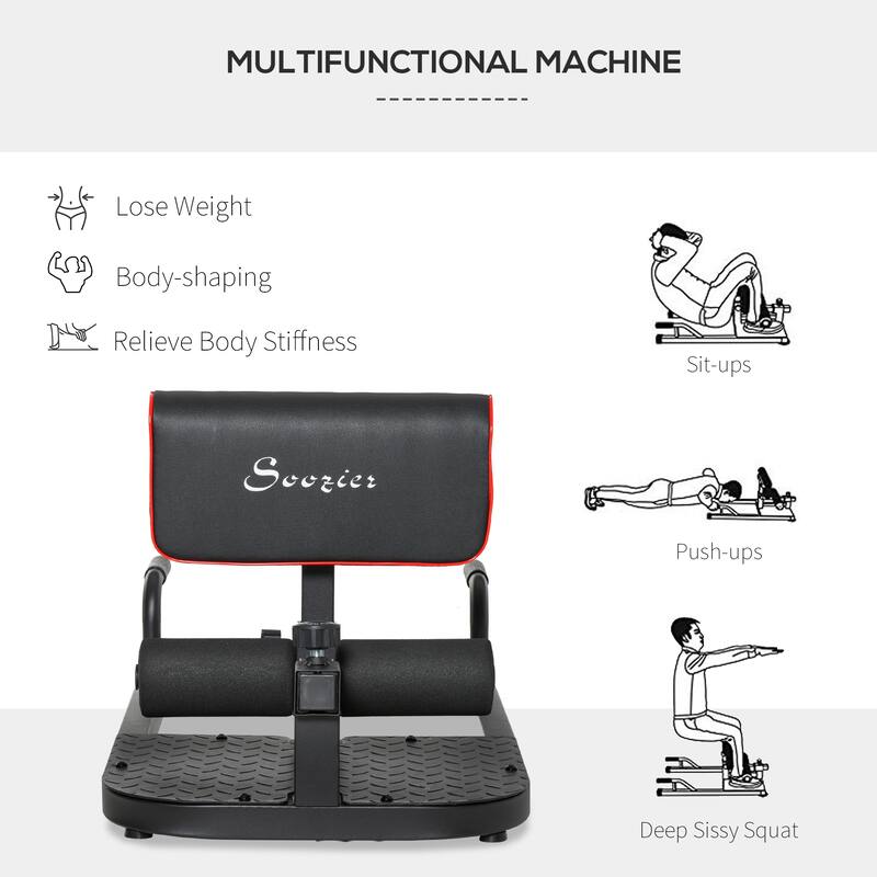 Soozier Multifunctional Abs Glutes Quads Training Workout Exercise Machine - Black