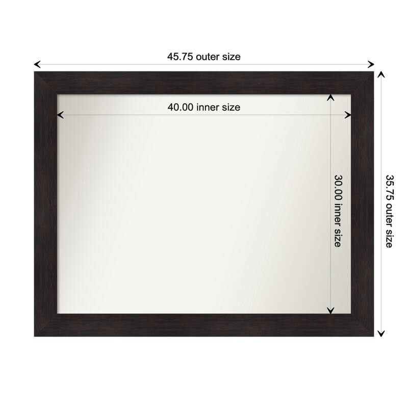 Furniture Espresso Framed Non-Beveled Custom Wall Mirror, Bathroom Vanity Mirror - Outer Size: 45.75 x 35.75