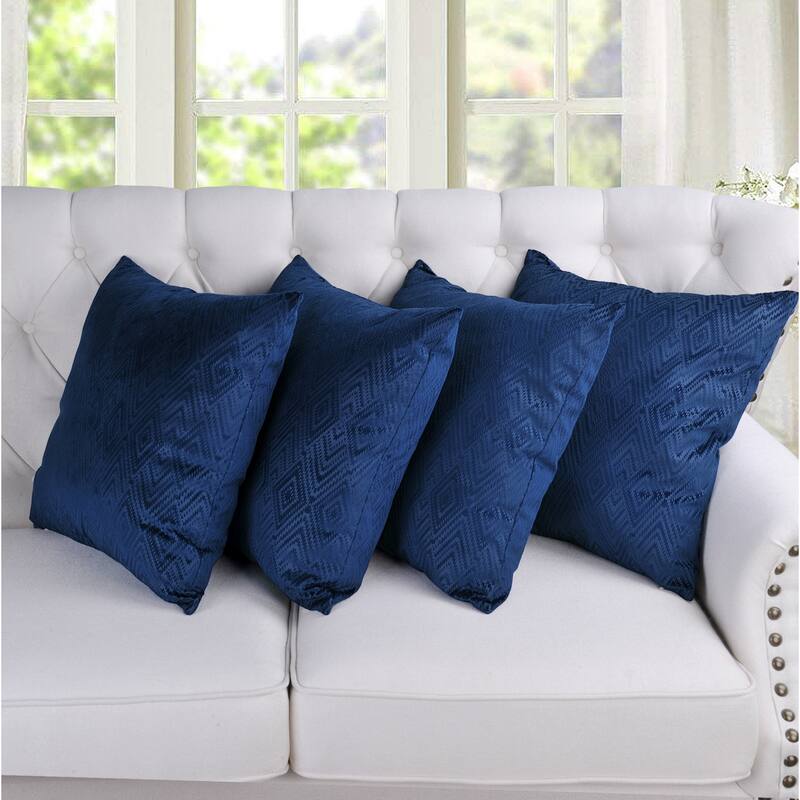 Tonopah Ikat Velvet Throw Pillow Cover Set, NO INSERT - 20" x 20" - Blue
