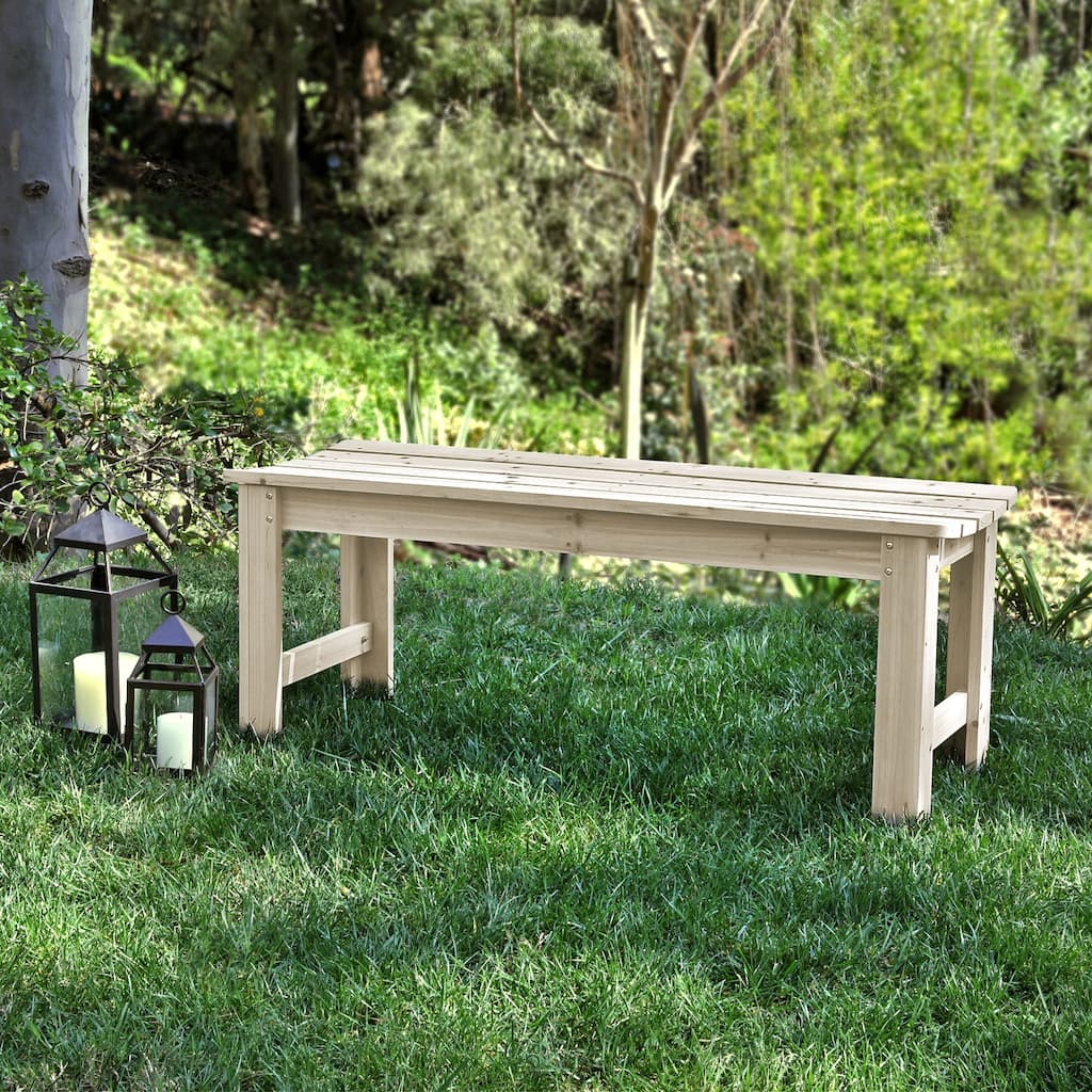 Hansen 4-foot Outdoor Backless Wood Bench