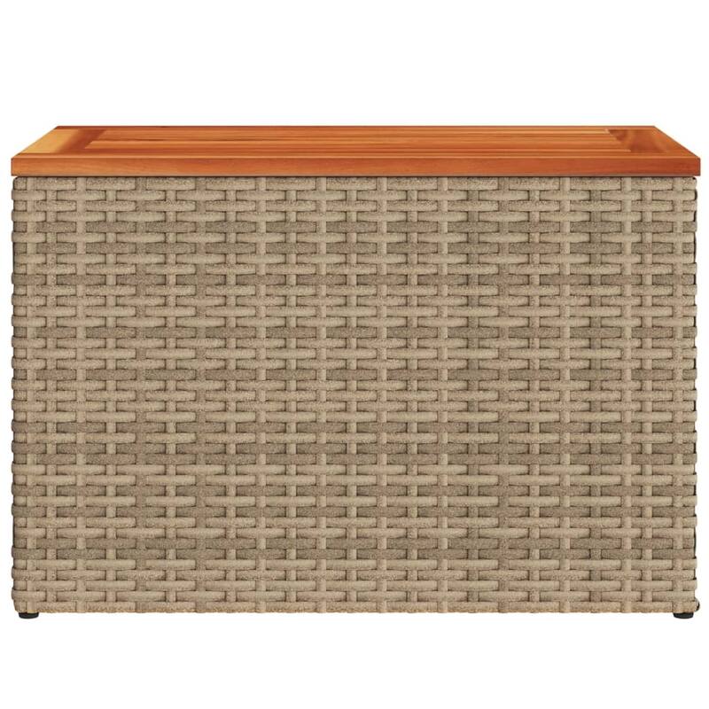 vidaXL Patio Side Tables Side Coffe Tea Table 2 Pcs Poly Rattan Solid Wood - 13.4 x 21.7 x 14.6 in