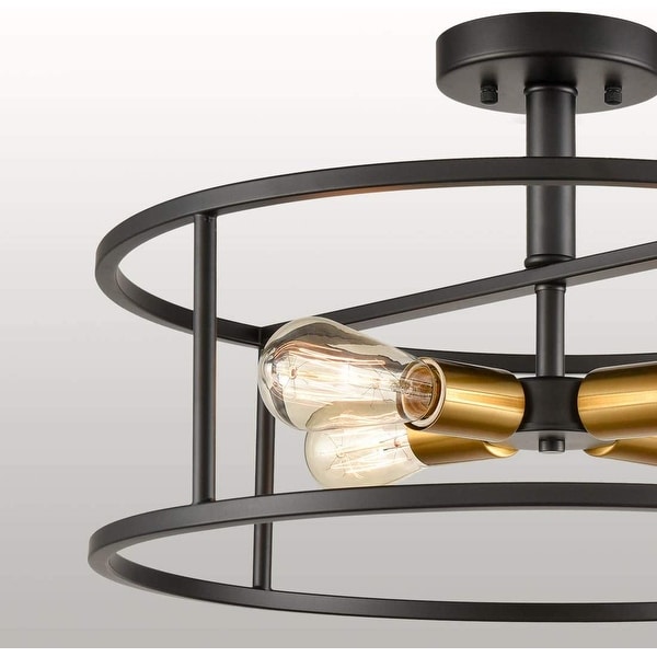 Caged drum semi flush outlet mount
