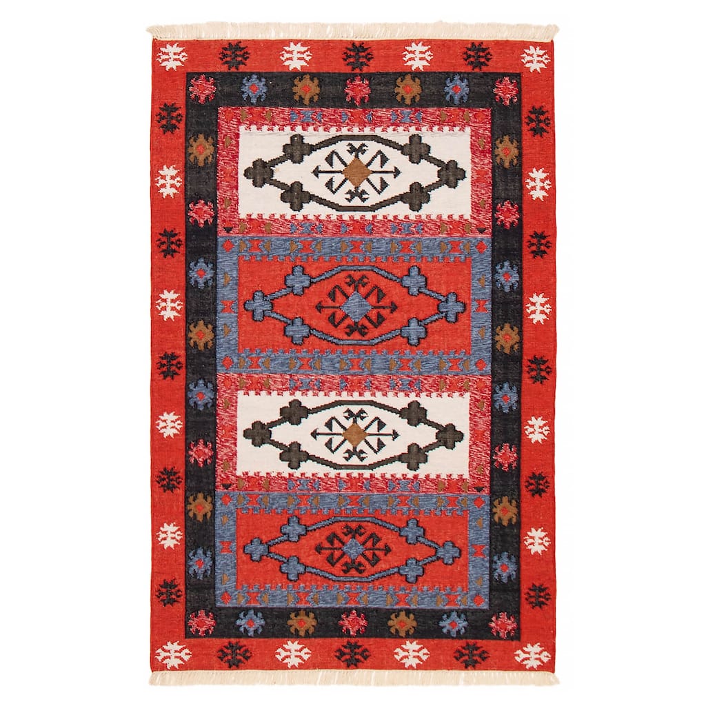 Ankara FW Red Kilim 5'2" x 8'1" - 5'2 x 8'1