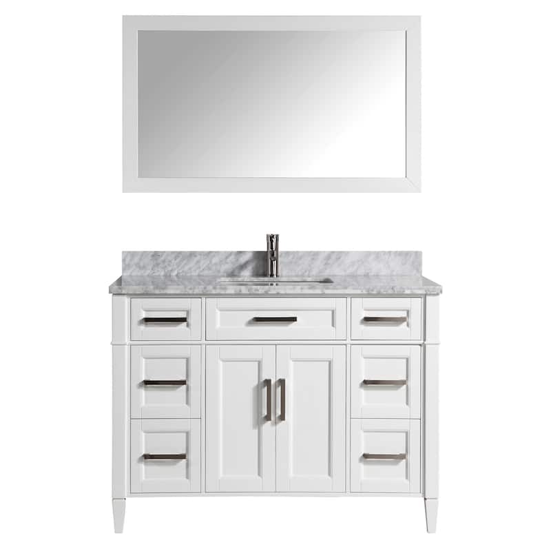 Vanity Art 48-Inch Bathroom Vanity Set with Carrara Marble Top - 22 x 48 x 36 Inches