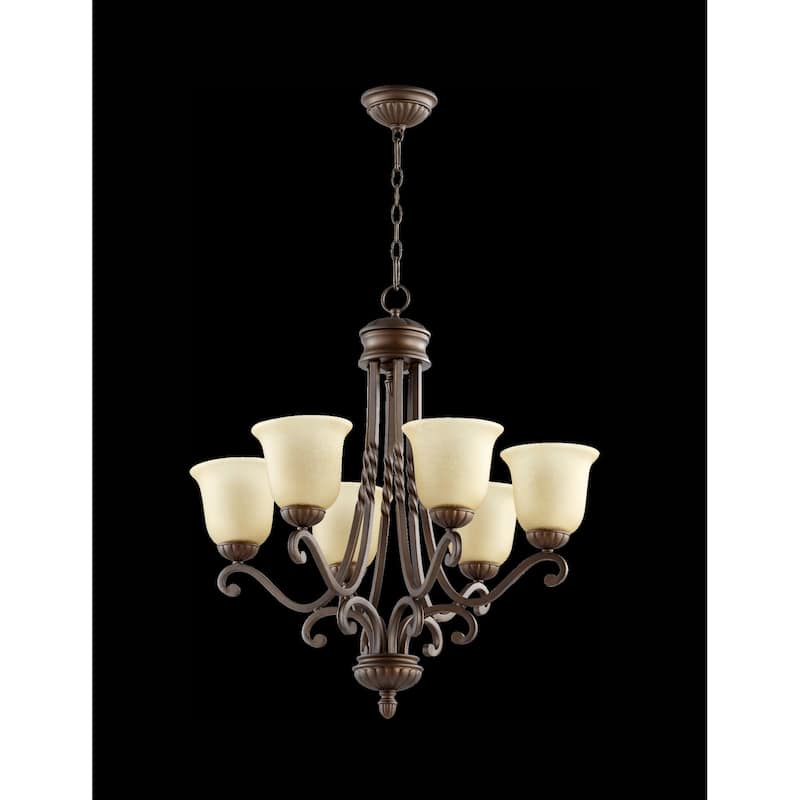 Quorum International 6078-6 Bolivar 6 Light 28" Wide Chandelier