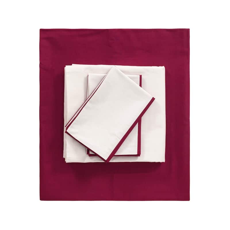 SUSSEXHOME Full Size Duvet Cover Set Claret, Hypoallergenic